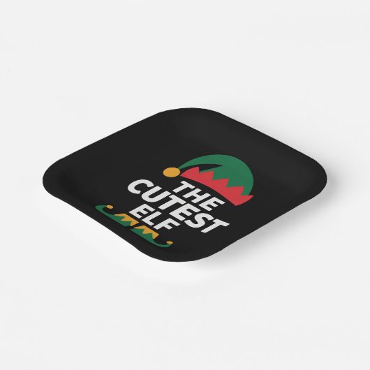 Cutest Elf Matching Family Kerstmis Papieren Bordje (Gebogen)