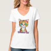 Cutest Ever Colorful Tabby Kat T-shirt (Voorkant)