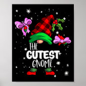 Cutest Gnome Red Buffalo Plaid Matching Family Chr Poster (Voorkant)