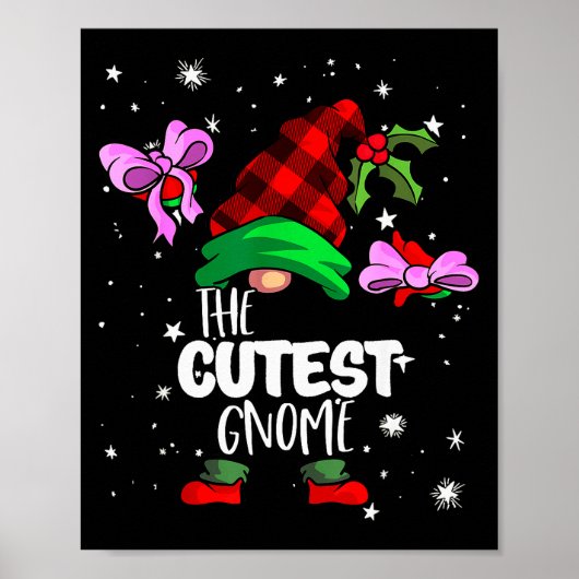 Cutest Gnome Red Buffalo Plaid Matching Family Chr Poster (Voorkant)