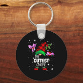 Cutest Gnome Red Buffalo Plaid Matching Family Chr Sleutelhanger (Voorkant)