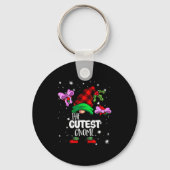 Cutest Gnome Red Buffalo Plaid Matching Family Chr Sleutelhanger (Voorkant)
