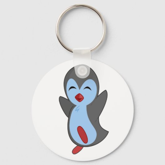 Cutest Happy Penguin dankt de muzieknoten Sleutelhanger (Voorkant)