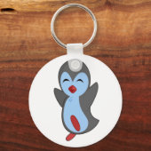 Cutest Happy Penguin dankt de muzieknoten Sleutelhanger (Voorkant)