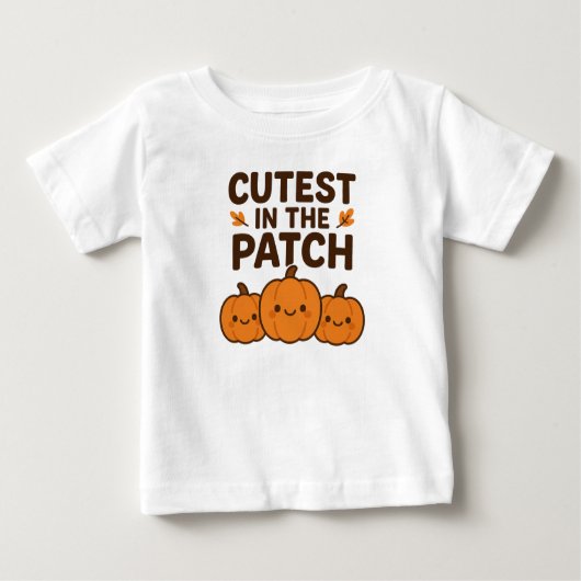 Cutest in the Patch – Pumpkin Fall Kids T-Shirt (Voorkant)