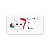 Cutest Kerstmis Cat Gift Label (Voorkant)