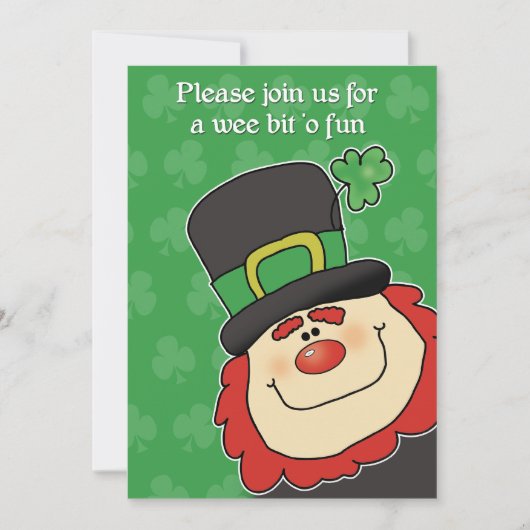 CUTEST LEPRECHAUN St. Patricks Day Invitation Kaart (Voorkant)