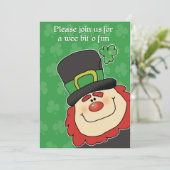 CUTEST LEPRECHAUN St. Patricks Day Invitation Kaart (Staand voorkant)