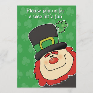 CUTEST LEPRECHAUN St. Patricks Day Invitation Kaart