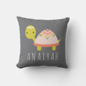 Cutest Little Boho Turtle Name Modern Kussen (Voorkant)