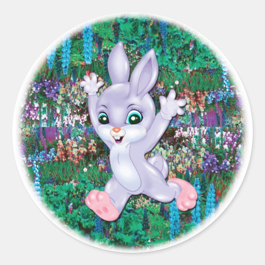 Cutest Little Bunny Ronde Sticker (Voorkant)