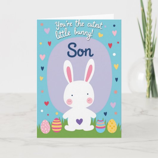 Cutest Little Bunny Son Card Kaart (Voorkant)