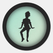 Cutest Little Dancer Green Ronde Sticker (Voorkant)