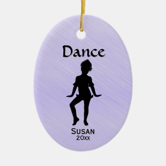 Cutest Little Dancer Lavender Name / Date Keramisch Ornament (Voorkant)