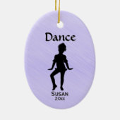 Cutest Little Dancer Lavender Name / Date Keramisch Ornament (Achterkant)