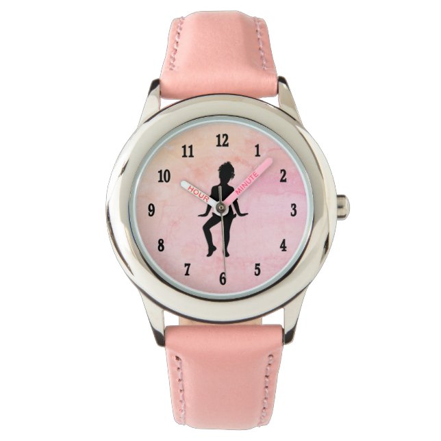 Cutest Little Dancer Pink Horloge (Voorkant)