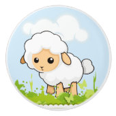 Cutest Little Lamb Keramische Knop (Voorkant)