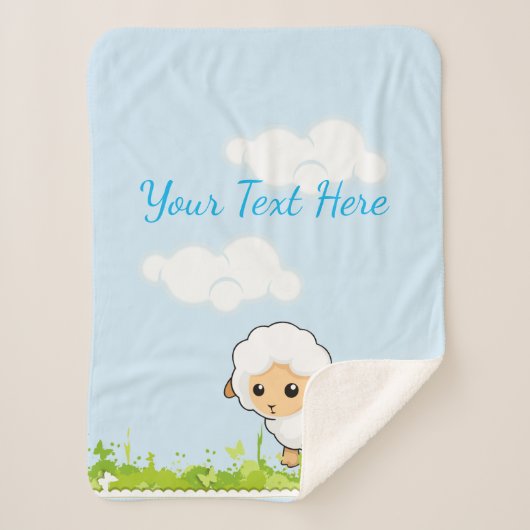 Cutest Little Lamb Sherpa Deken (Voorkant)