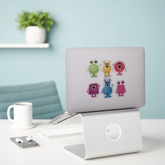 Cutest Little Monsters Sticker (Laptop op bureau)