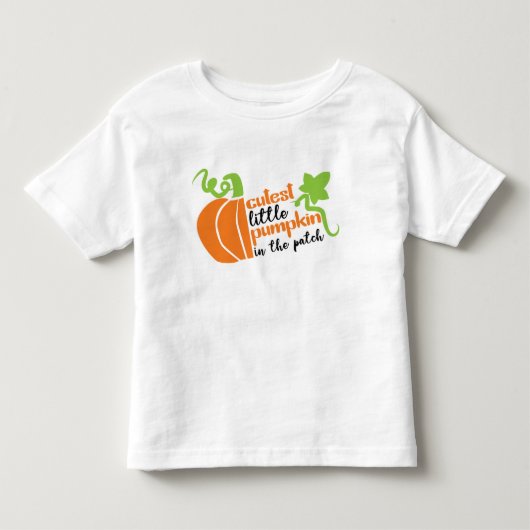 Cutest Little Pumpkin in the Patch Autumn Kinder Shirts (Voorkant)