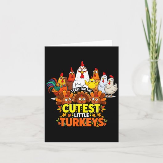 Cutest Little Turkeys Funny Thanksgiving Teacher D Kaart (Voorkant)