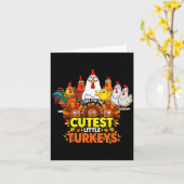 Cutest Little Turkeys Funny Thanksgiving Teacher D Kaart (Gele Bloem)