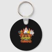Cutest Little Turkeys Funny Thanksgiving Teacher D Sleutelhanger (Voorkant)