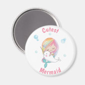 Cutest mermaid magnet Little mermaid and narwhal (Voorkant / Achterkant)