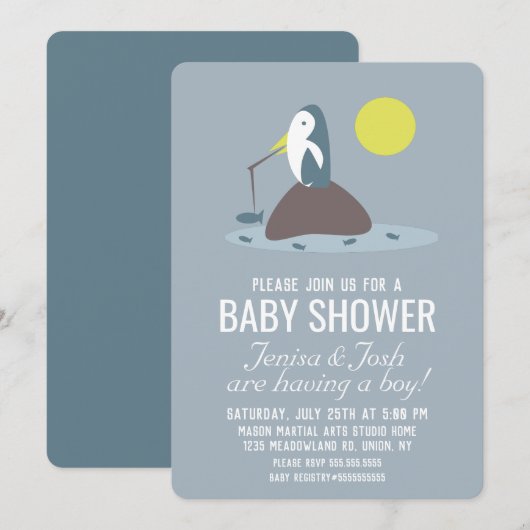 Cutest Penguin Gevist Baby shower Kaart (Voorkant / Achterkant)