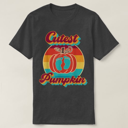 Cutest Pumpkin Fall Leaves Autumn Tree Retro Vinta T-shirt (Design voorkant)