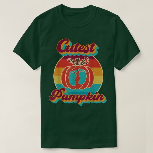 Cutest Pumpkin Fall Leaves Autumn Tree Retro Vinta T-shirt (Design voorkant)