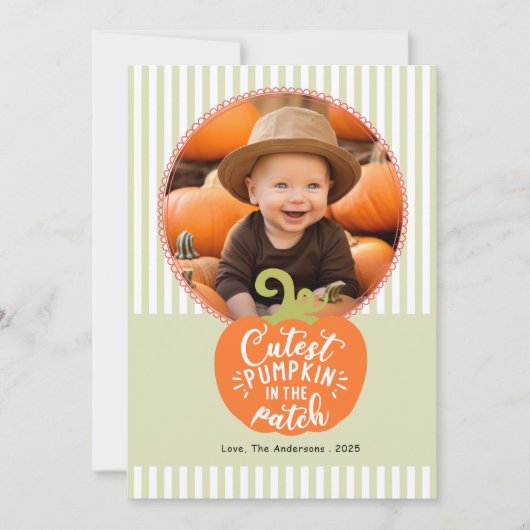 Cutest Pumpkin Fall Photo Card Kaart (Voorkant)