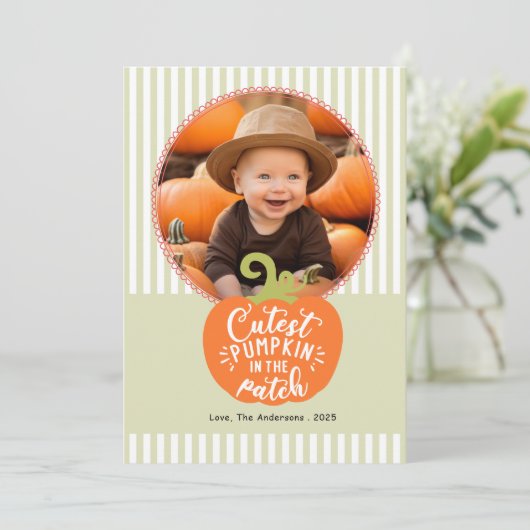Cutest Pumpkin Fall Photo Card Kaart (Staand voorkant)
