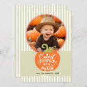 Cutest Pumpkin Fall Photo Card Kaart (Voorkant / Achterkant)