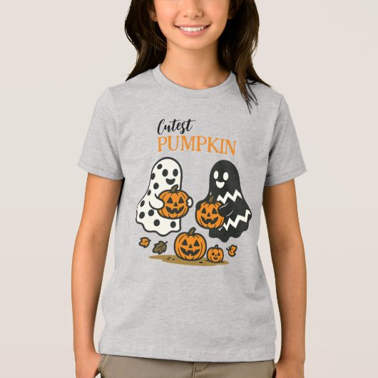 Cutest Pumpkin Ghosts Tri-Blend Shirt (Voorkant)
