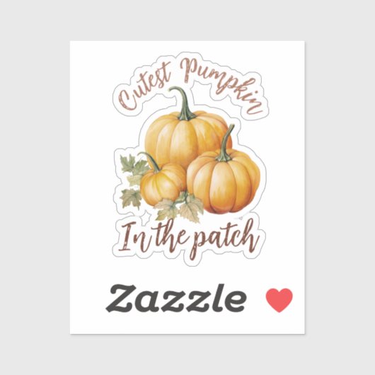Cutest Pumpkin in de pleister Sticker (Vel)
