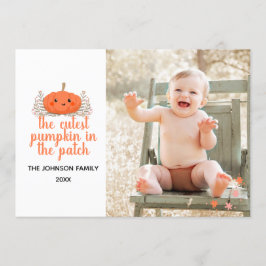 Cutest Pumpkin op de foto-kaart van Herfst Patch Kaart