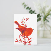 Cutest Red Bird op planeet Briefkaart (Staand voorkant)