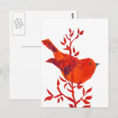 Cutest Red Bird op planeet Briefkaart (Voorkant / Achterkant)