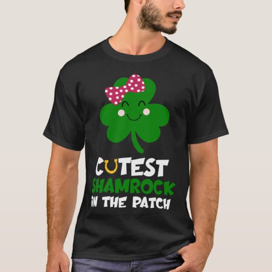 Cutest Shamrock In The Patch St Patricks Day Kids  T-shirt (Voorkant)