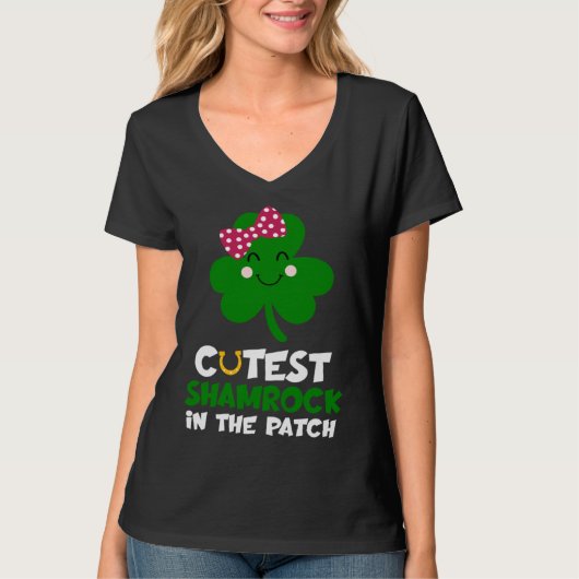 Cutest Shamrock In The Patch St Patricks Day Kids  T-shirt (Voorkant)