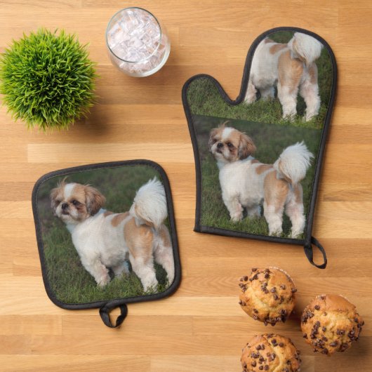 Cutest Shih Tzu Ovenwant & Pannenlap Set (Top down)