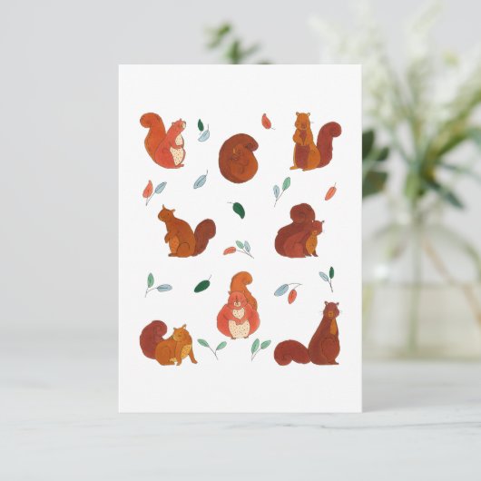 Cutest Squirrels Stationery Kaart (Staand voorkant)