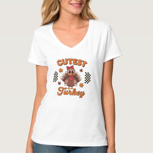 Cutest Turkey Thanksgiving Shirt – Cute Turkey (Voorkant)
