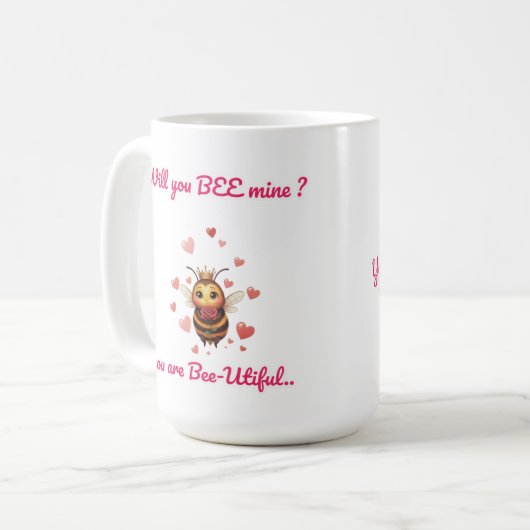 Cutest will you bee mine valentine's koffiemok (Voorkant links)