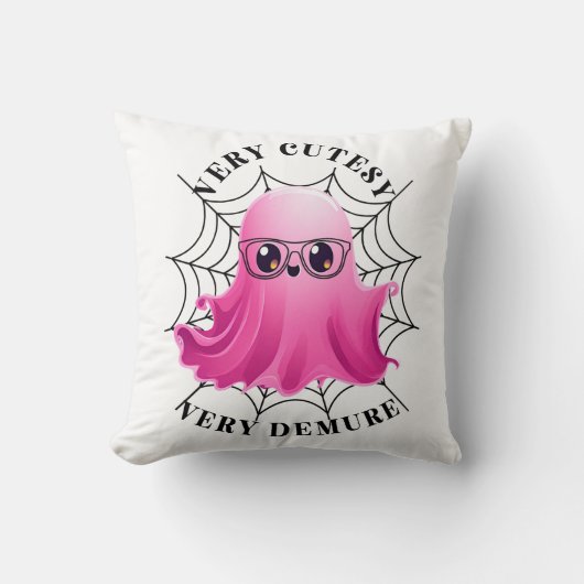 Cutesy Demure Ghost Kussen (Voorkant)