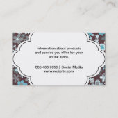 Cutesy Flower Pattern (blauw) Visitekaartje (Achterkant)