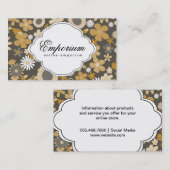 Cutesy Flower Pattern (geel) Visitekaartje (Voorkant / Achterkant)