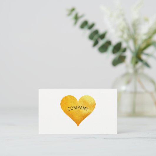 Cutesy Gold Heart Arch Tekst Visitekaartje (Staand voorkant)