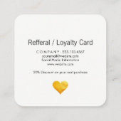 Cutesy Gold Heart Dank u Klantenkaartje (Achterkant)